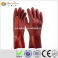 Sunnyhope PVC sablonneux gants de sécurité rouge, gants imperméables pour la voiture